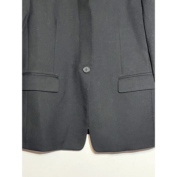 J Crew Women's EUC Black Wool Flannel Regent Blazer Feminine Fitted Jacket 12 - Picture 7 of 8